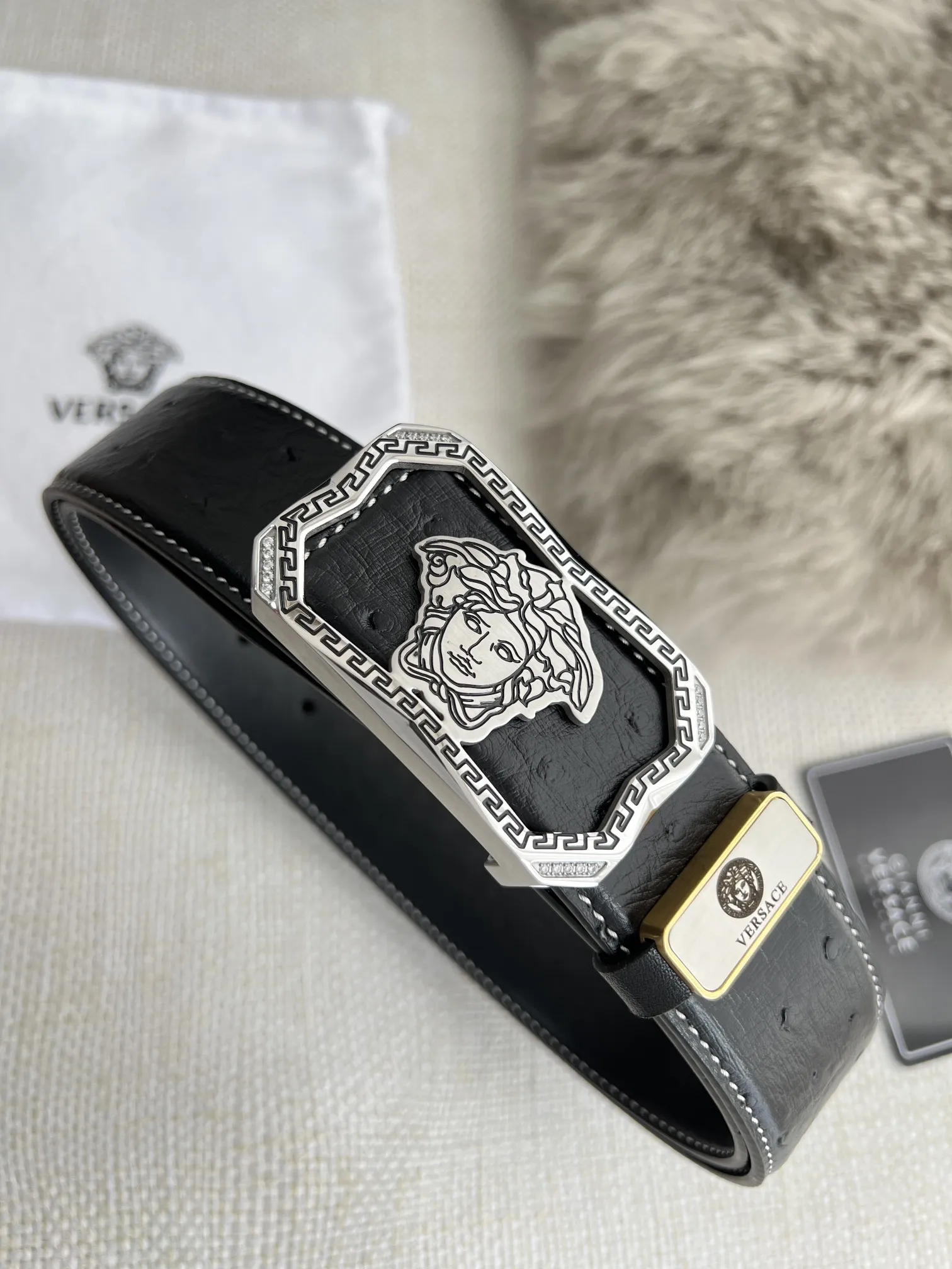 【VERSACE】(ヴェルサーチ) 3.8cmベルト メンズ